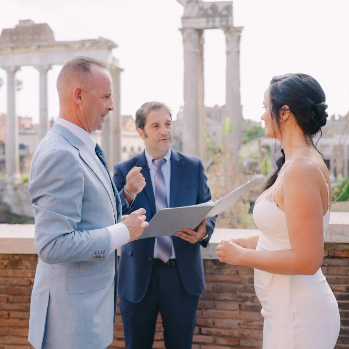Marco Celebrant Marco leading a symbolic wedding ceremony overlooking the Roman Forum