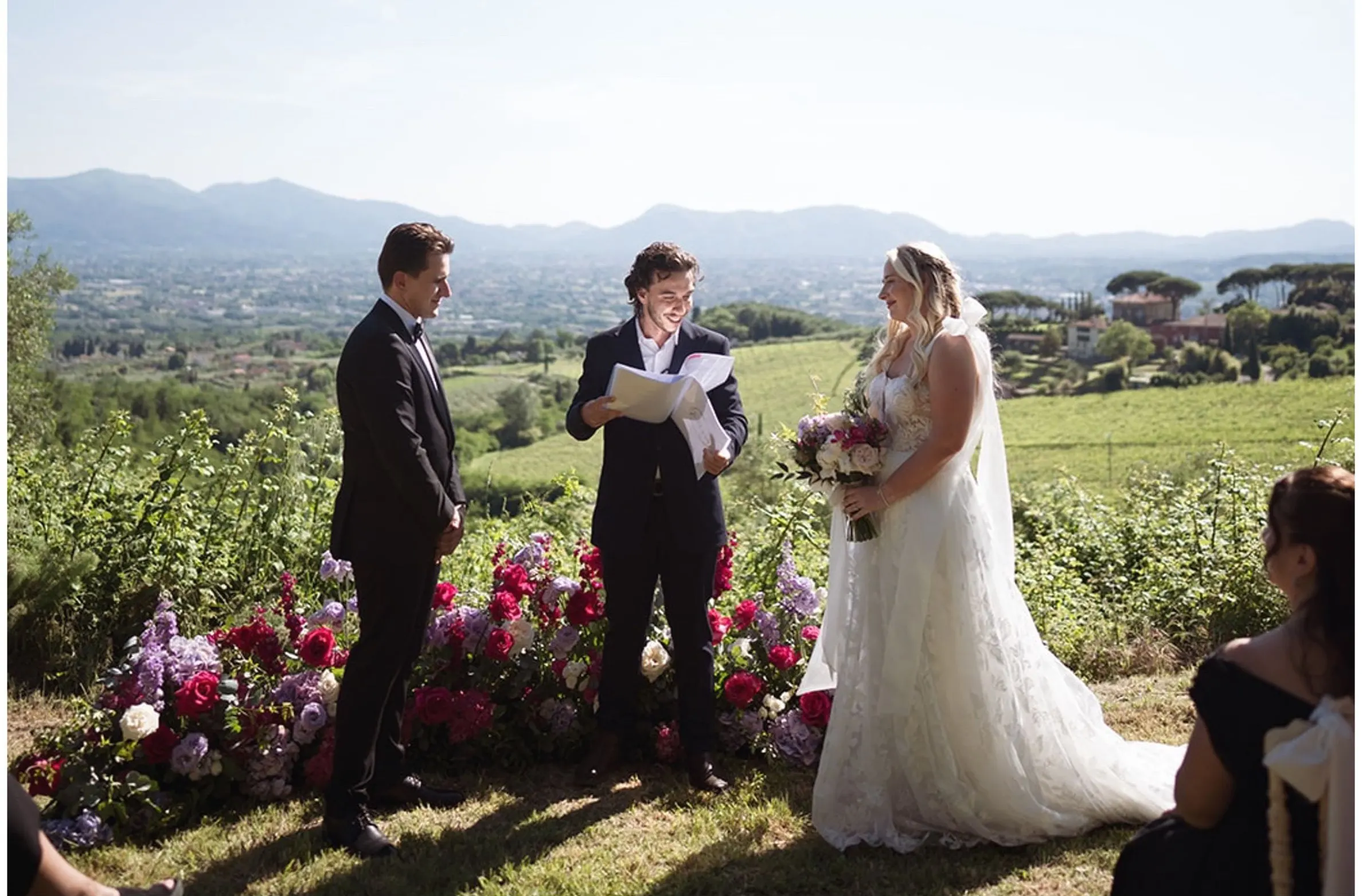 Tommaso Celebrant Tommaso leading a symbolic wedding ceremony in the Tuscan countryside
