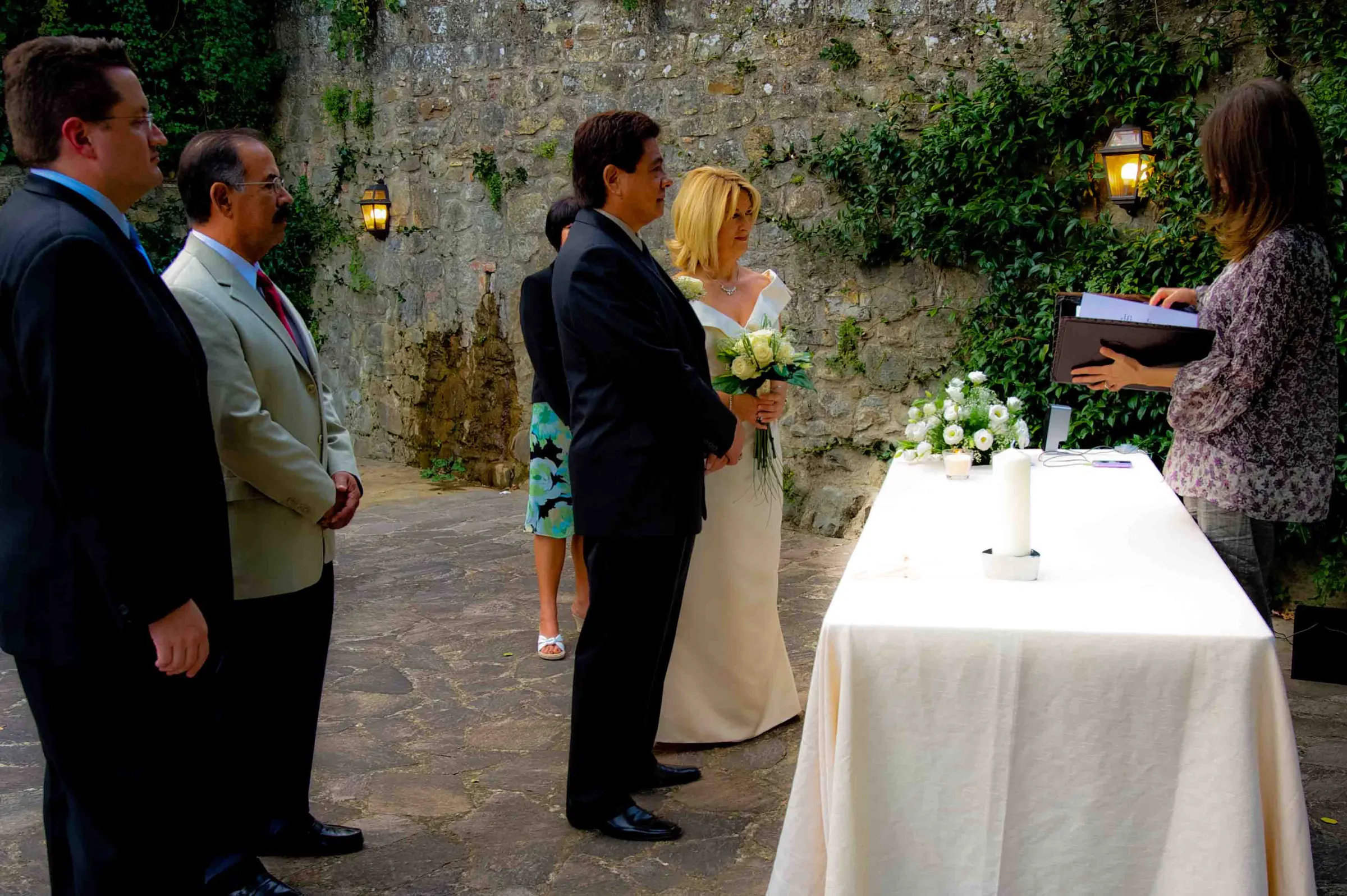 Civil ceremonies Civil wedding ceremony in a historic Italian courtyard