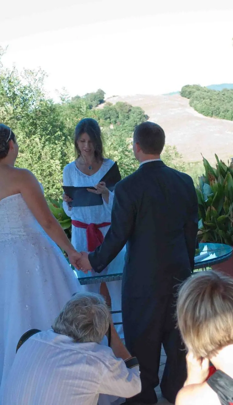 From public speaking to wedding ceremonies Francesca leading her very first wedding ceremony in 2009