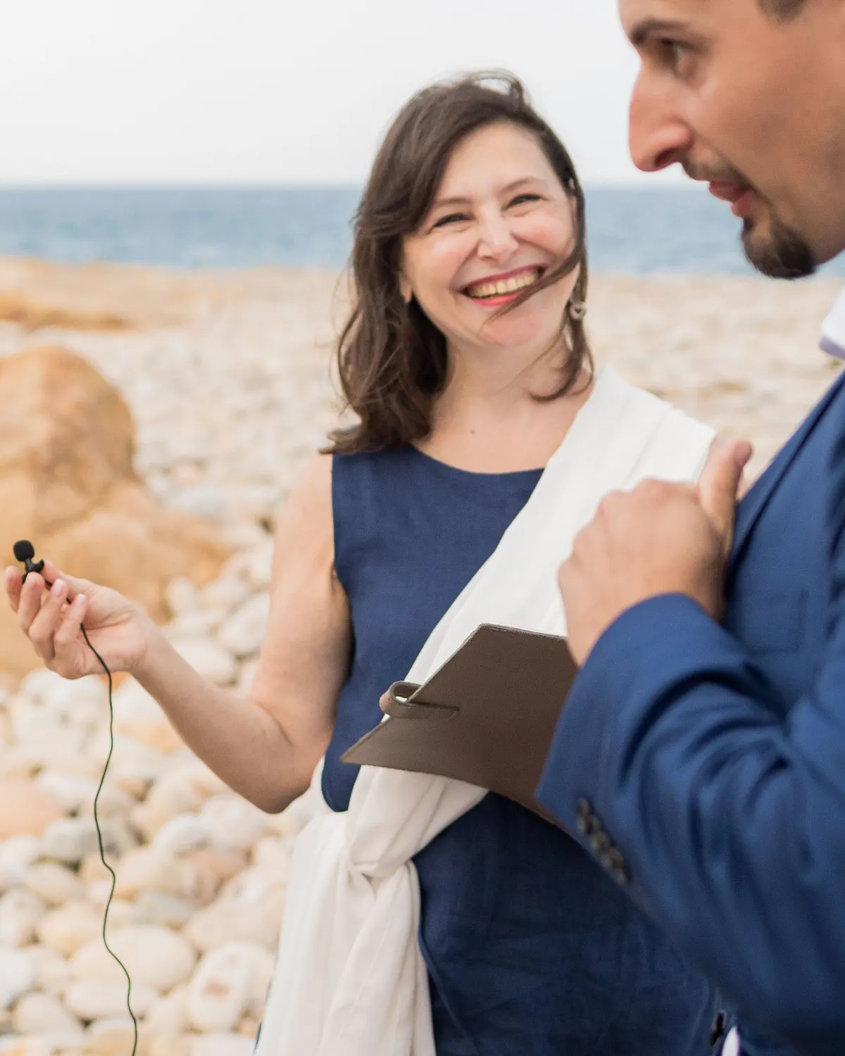 Loredana Loredana, IWC wedding celebrant in Sicily, leading a ceremony by the sea